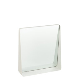 J-Line Wall mirror square metal/glass white