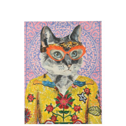 J-Line Wall deco cat popart canvas mix large
