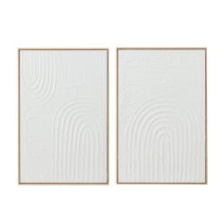 J-Line Painting elise canvas white assortment of 2