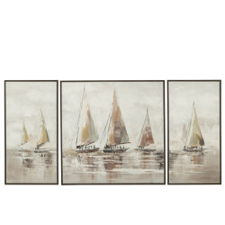 J-Line Set of 3 painting hog acrylic/canvas mix