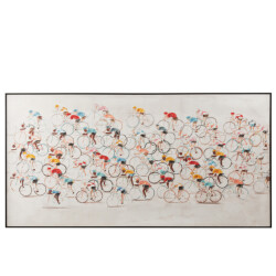 J-Line Painting cyclists canvas/paint mix