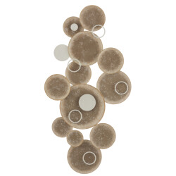 J-Line Wall deco circles metal brown/white