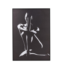 J-Line Frame woman canvas/wood white/black