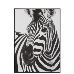 J-Line Wall deco zebra canvas/plastic black/white