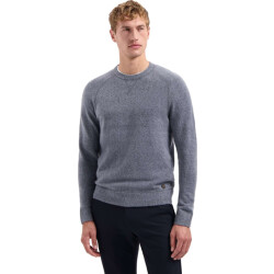 No Excess Pullover crewneck soft wool blend washed blue