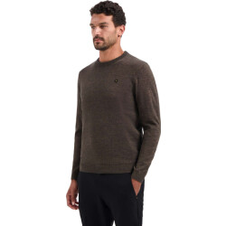 No Excess Pullover crewneck 2 coloured melang taupe