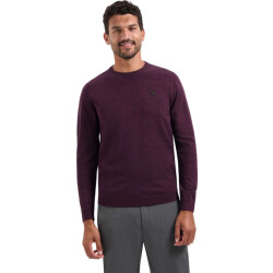 No Excess Pullover crewneck 2 coloured melang dark wine