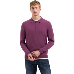 No Excess Pullover polo zip dark wine