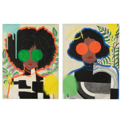 J-Line Wall deco women popart canvas mix large assortment of 2