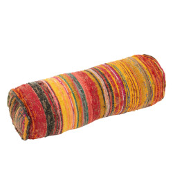 J-Line Cushion bolster chindi cotton/polyester mix