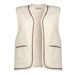 Geisha gilet teddy embroidery 55541-19 10 off-white/tap