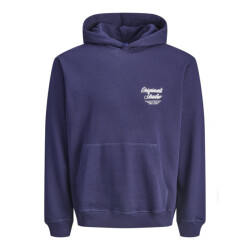 Jack & Jones jornorrebro typo back sweat hood sn 12283054 ocean cavern
