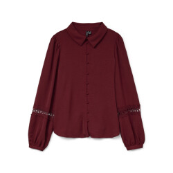 Vero Moda vmalva lace ls shirt wvn ga boo 10331609 syrah
