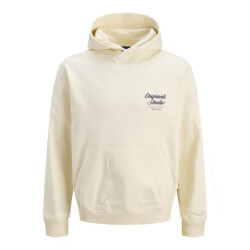 Jack & Jones jornorrebro typo back sweat hood sn 12283054 antique white