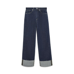 Vero Moda vmtessa hr fold up wide dnm jeans r 10341268 dark blue denim