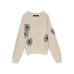 Vero Moda vmlaura ls o-neck pullover boo 10331444 cement