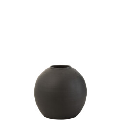J-Line Vase round cement black