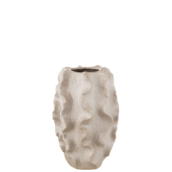 J-Line Vase abstract waves clay beige small