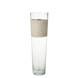 J-Line Vase delph glass transparent/beige large