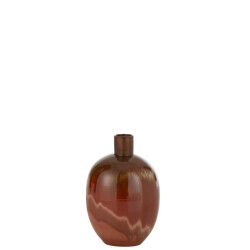 J-Line Vase aline oval ceramic red small