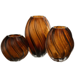 J-Line Vase carol glass brown large