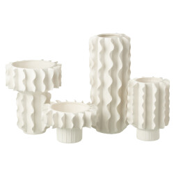 J-Line Vase helix cylinder ceramic white