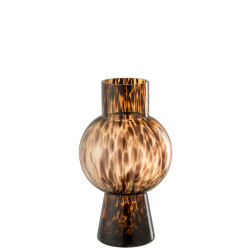 J-Line Vase ball dot brown glass medium