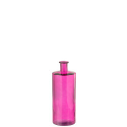 J-Line Vase bottle glass pink medium