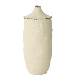 J-Line Vase bay stoneware white/black large