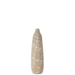 J-Line Vase dune narrow stoneware beige/white small