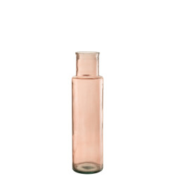J-Line Vase cylinder glass light pink medium
