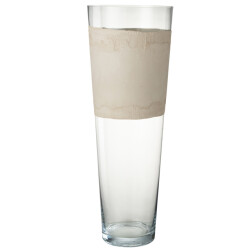 J-Line Vase delph glass transparent/beige extra large