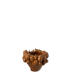 J-Line Vase karpo irregular stoneware brown small