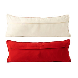 J-Line Cushion christmas trees polyester christmas red/white assortment of 2