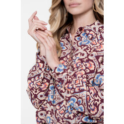 Geisha 53661-20 480 blouse print burgundy/blue/orange