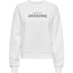 Only Onljenna l/s o-neck emb. box swt cloud dancer/wild