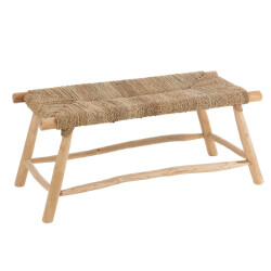 J-Line Bank gras teak hout naturel timo
