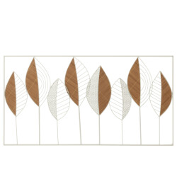 J-Line Wanddecoratie bladeren metaal bamboo mix large