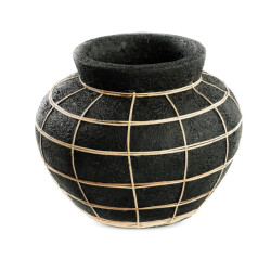 Bazar Bizar The belly vase black natural m