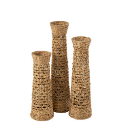 J-Line Set of 3 vases jan water hyacinth natural
