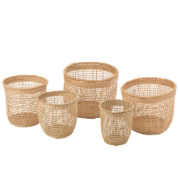 J-Line Set of 5 baskets oasis seagrass light natural