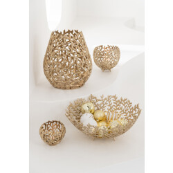 J-Line Floor vase leaf aluminium gold colored