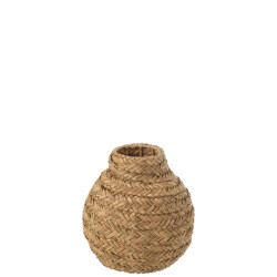 J-Line Vase braided seagrass natural small
