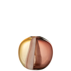 J-Line Vase arun glass brown/yellow small