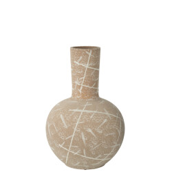 J-Line Vase dune globe stoneware beige/white