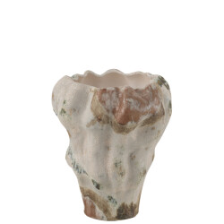 J-Line Vase moon texture anemone clay mixed