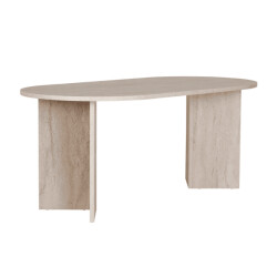 CaliCosy Eettafel met afgeronde randen l180 cm sable