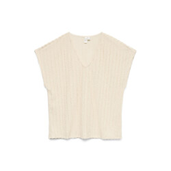 Vero Moda Vmgloriana ss v-neck top jrs btq beige