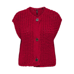 Only Onlchloe ss rib button vest knt -