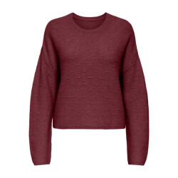 Only Onlkatia ls structure o-neck cc knt bordeaux